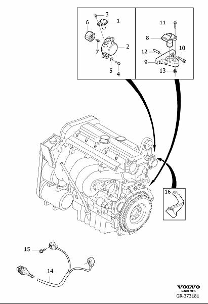 2007 Volvo XC90 Engine Camshaft Position Sensor Bracket. HOUSING