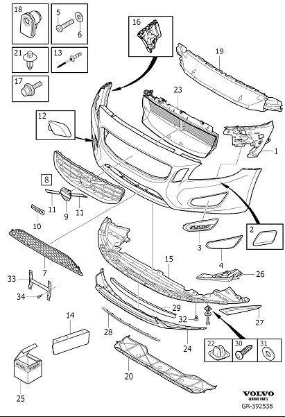 2015 Volvo S60 Radiator Support Splash Shield (Front). AIR GUIDE ...